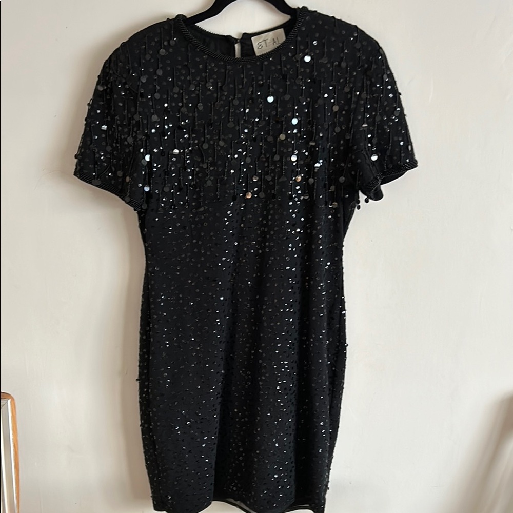 Et-al vintage black sequin dress